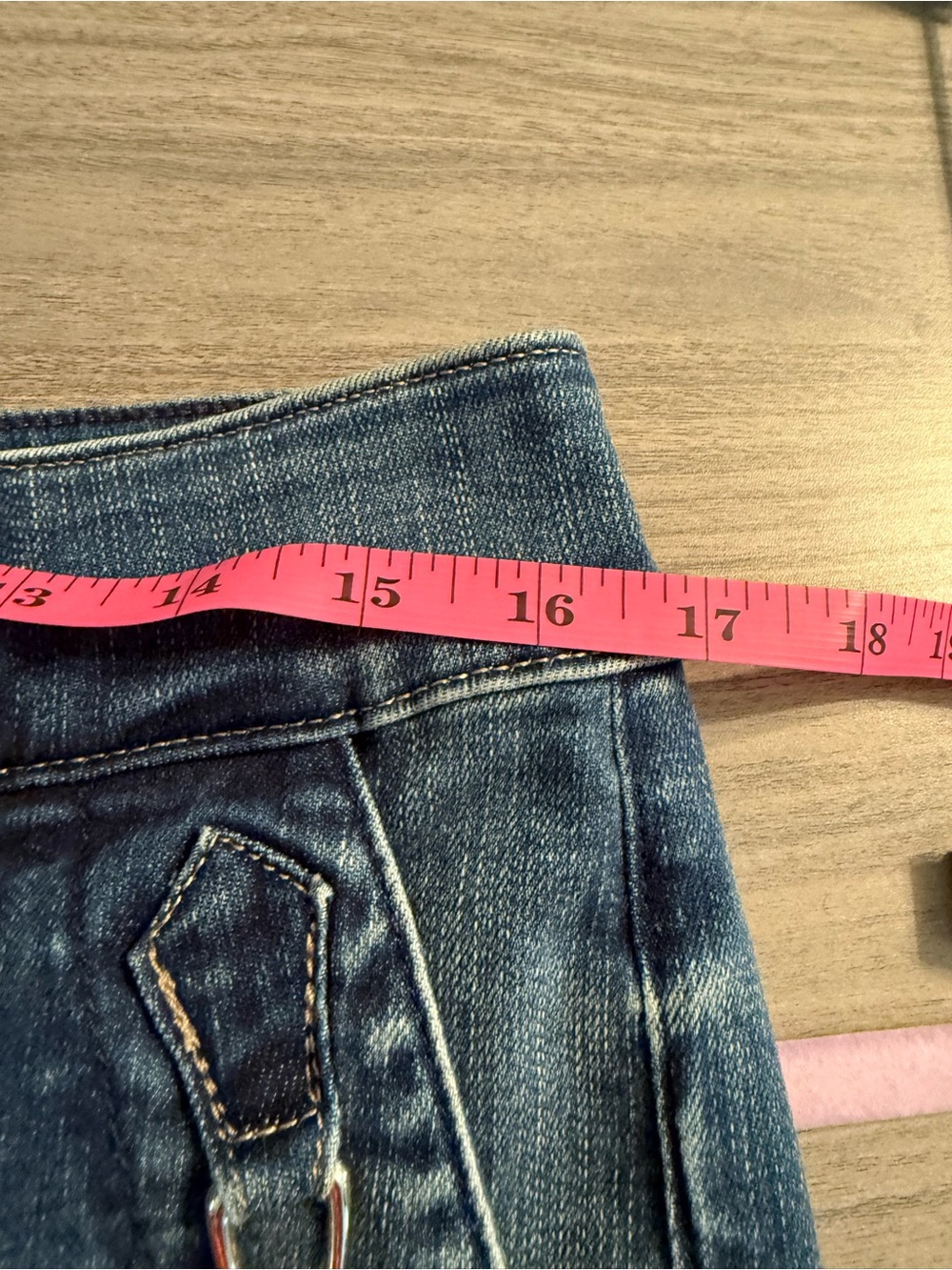 White House Black Market Dark Blue Straight Leg Jeans with Embellished Pockets - Picture 6 of 9